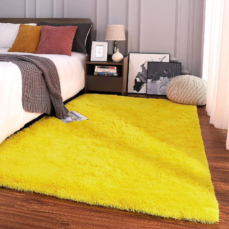 Everly Quinn Machine Washable Rushayne Area Rug in Yellow Wayfair Canada